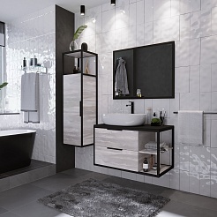 Grossman Мебель для ванной Лофт 90 GR-3015 подвесная шанико/черный – фотография-3